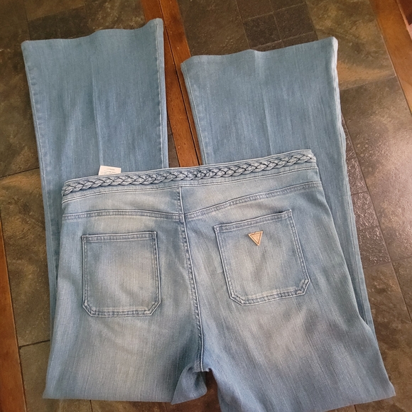 Guess Blue Flare Wide Leg Jeans - Picture 8 of 12
